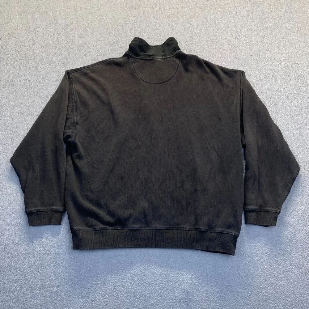 Tommy Bahama Men’s Sweater Black Cotton Long Sleeve Quarter Zip‎ Size XL
